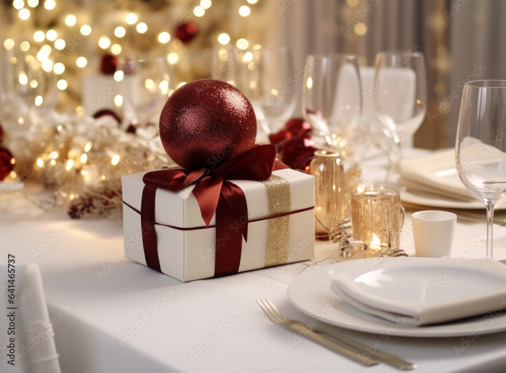 Beautiful Christmas table for holiday dinner