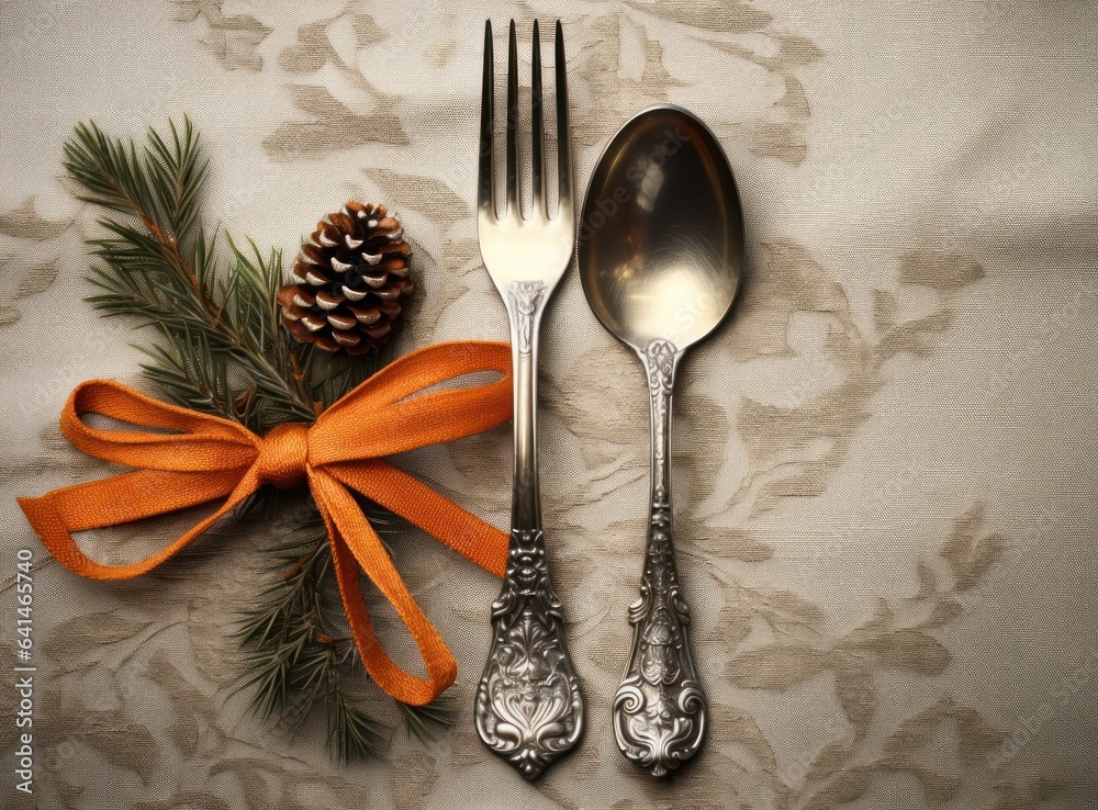 Beautiful Christmas table for holiday dinner.