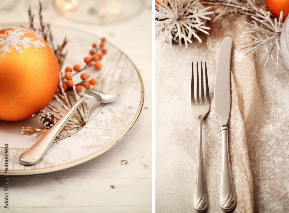 Beautiful Christmas table for holiday dinner