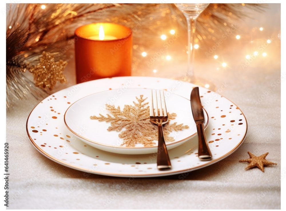 Beautiful Christmas table for holiday dinner