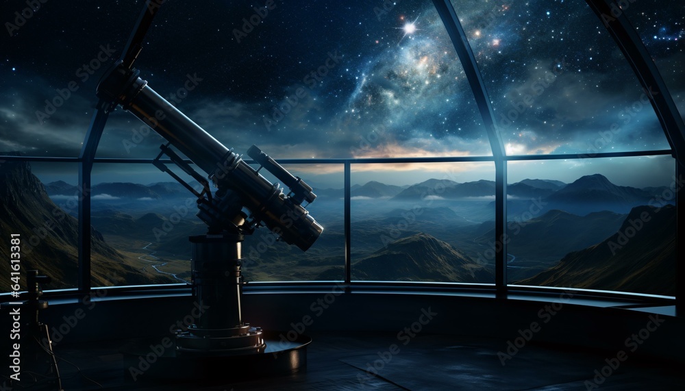 A telescope capturing the beauty of the night sky