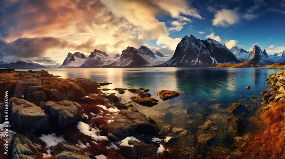 View towards Landego Vestfjorden Lofoten Nordland