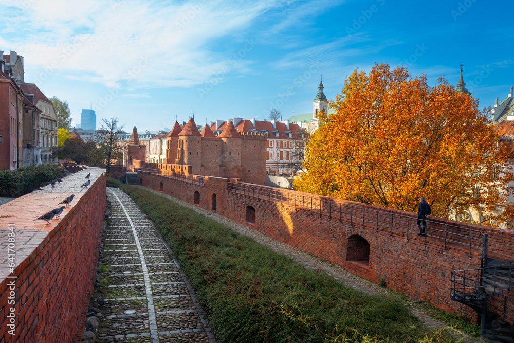 2022-10-28  Historic Warsaw Barbican in the Warsaw Old Town.Warsaw, Poland.