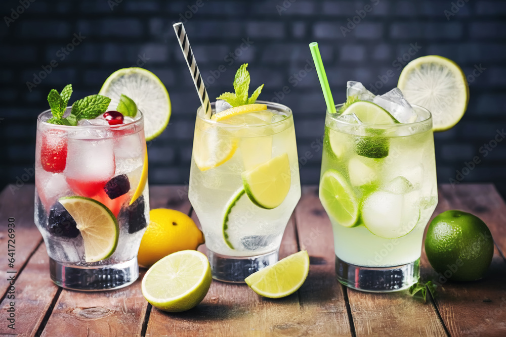 Ice tea with lemon isolated on black background