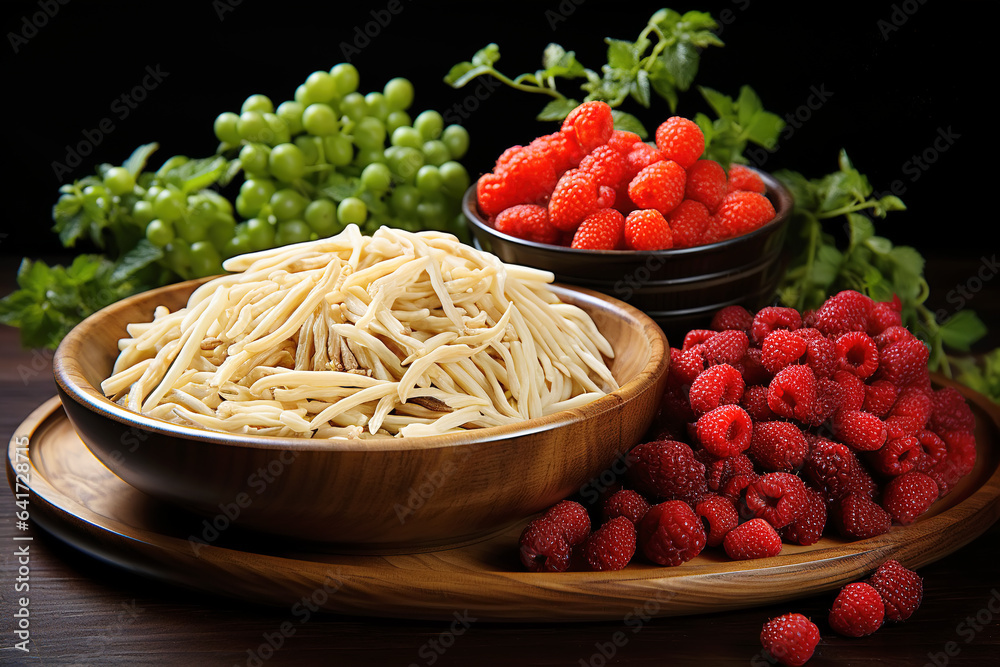 Fresh spices and herbs isolated on black color background