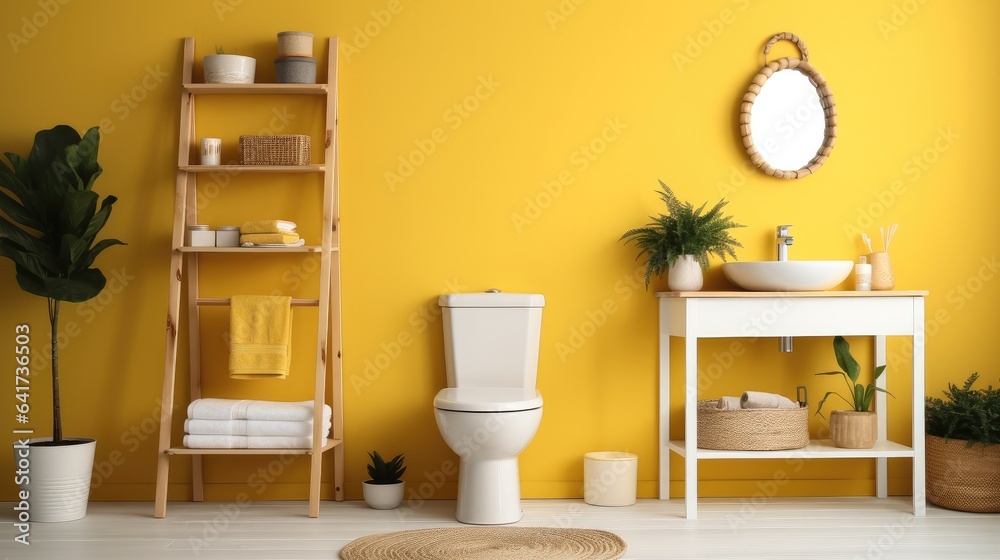 Ceramic toilet bowl in the bathroom.