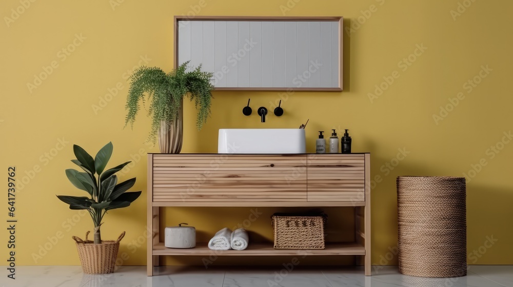 Property Bathroom Interiors, Modern of bathroom with sink bowl and mirror.