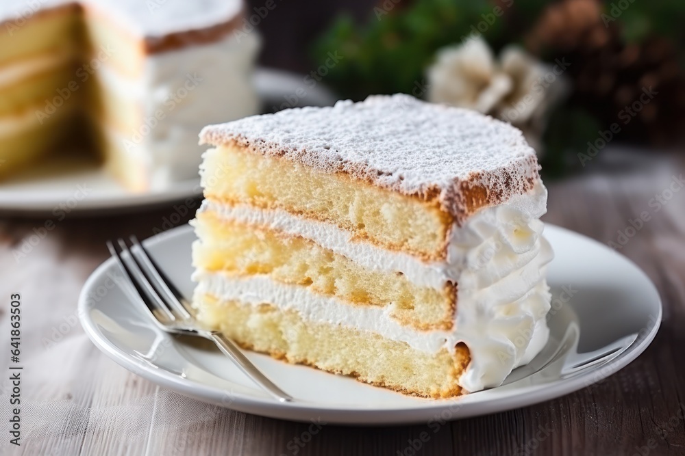 White bunk cake lies on the table