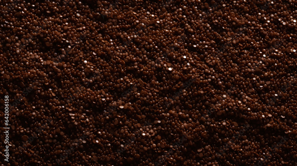 Chocolate sprinkles background. Sweet cocoa flakes. Generative AI