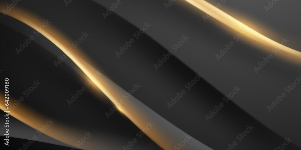 Abstract modern design black background with luxury golden elements vector illustration.