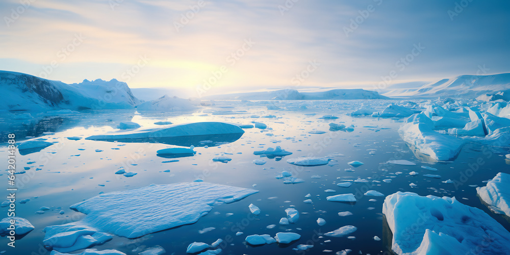 ice sheet in polar regions	 