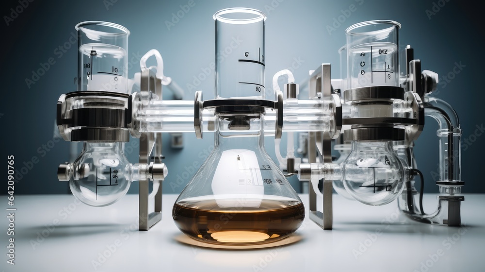 Small chemical experimental equipment in the lab, Empty equipment.