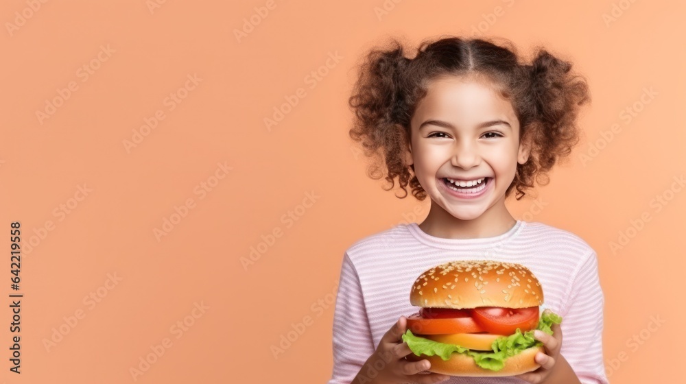 Girl with big burger