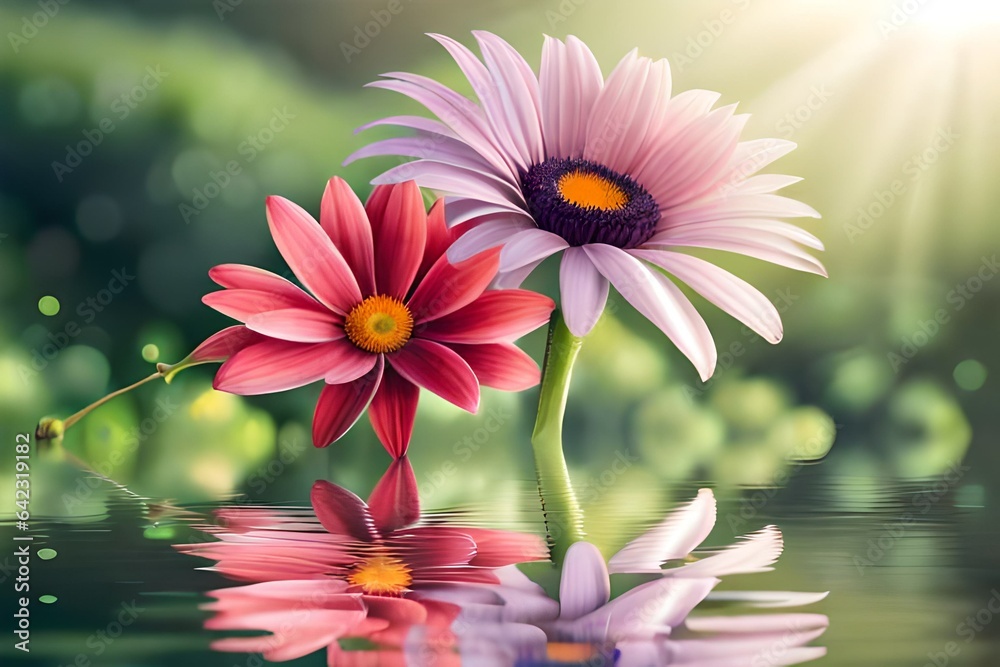 pink daisies in a garden