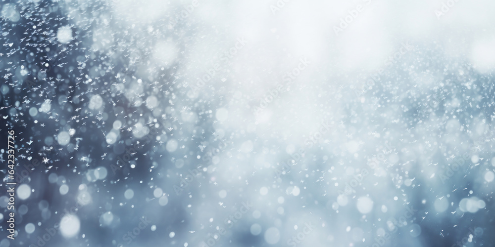 Snowy white blur background. Abstract winter wallpaper