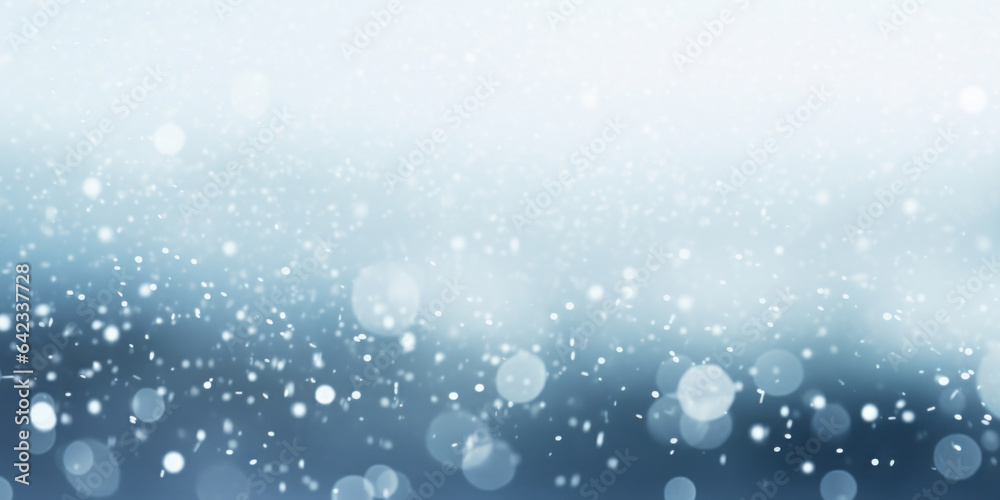 Snowy white blur background. Abstract winter wallpaper