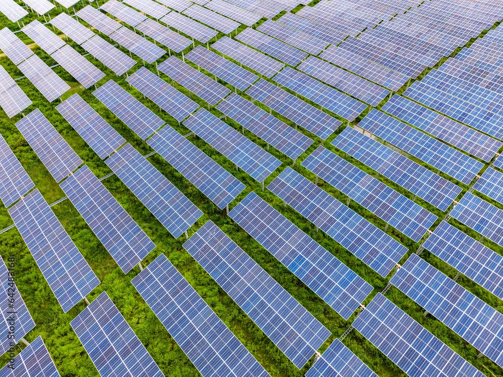 Solar photovoltaic panel aerial photography