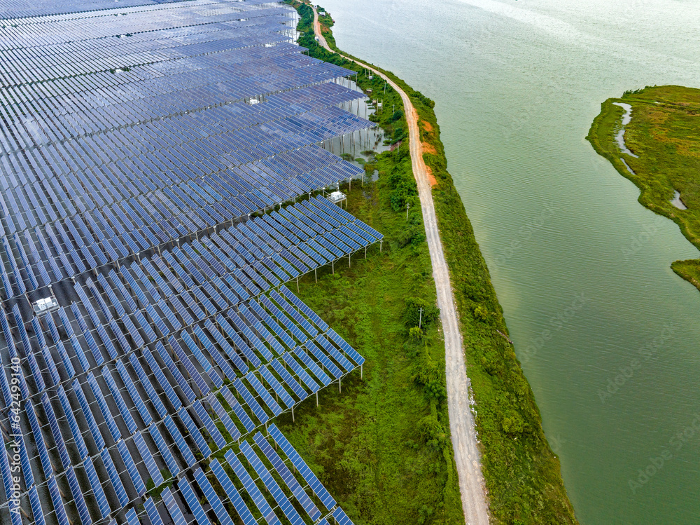 Solar photovoltaic panel aerial photography