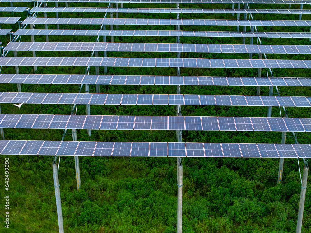 Solar photovoltaic panel aerial photography