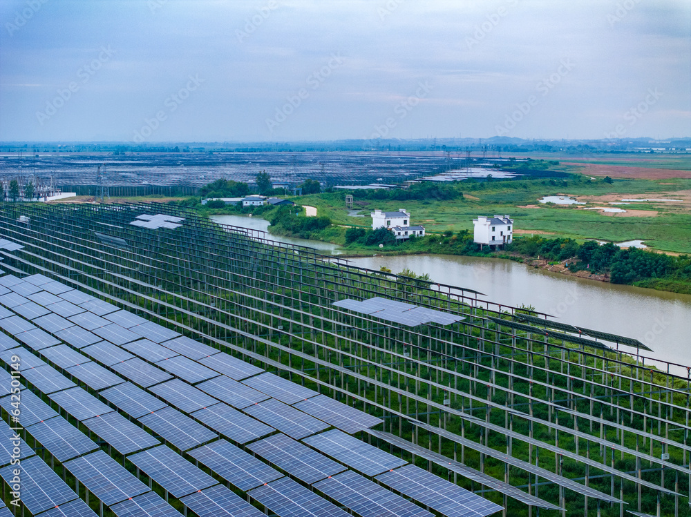 Solar photovoltaic panel aerial photography