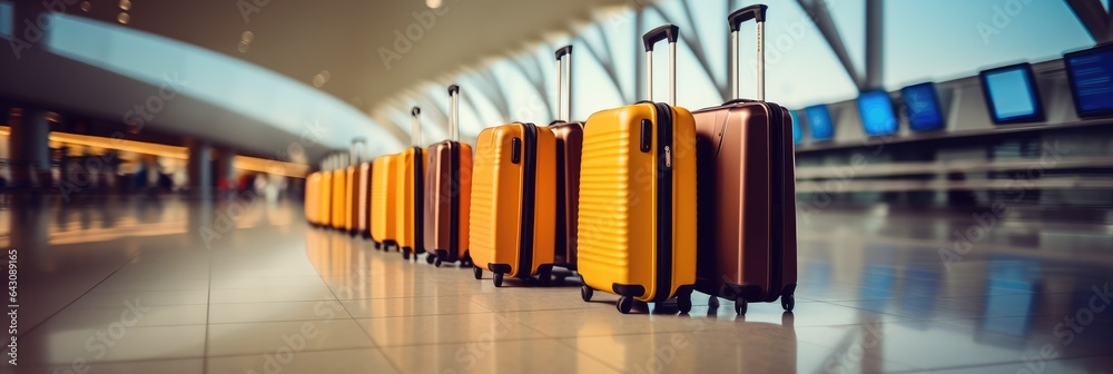 Suitcase or baggage in the international airport.