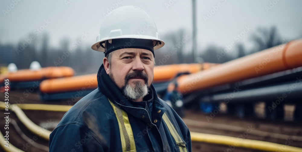 Oil industry, Engineer inspector and analyzing data on oil and gas at oil refinery industry plant.