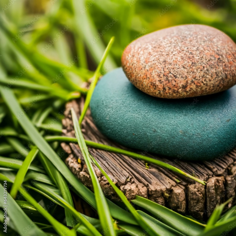 zen stones and bamboo