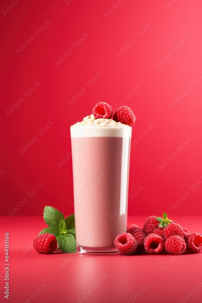 Raspberry protein shake.