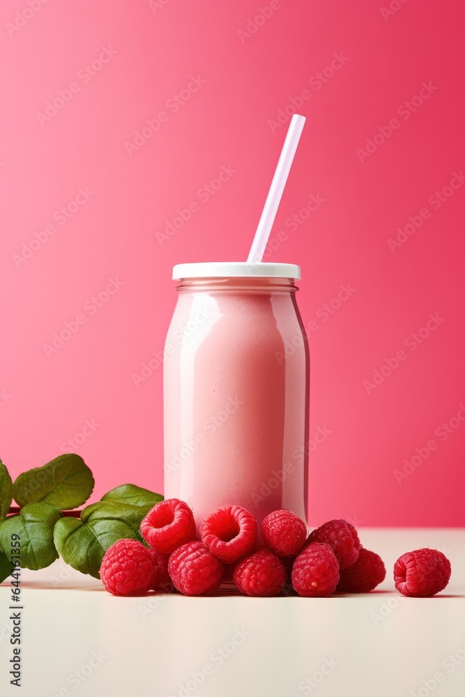 Raspberry protein shake.