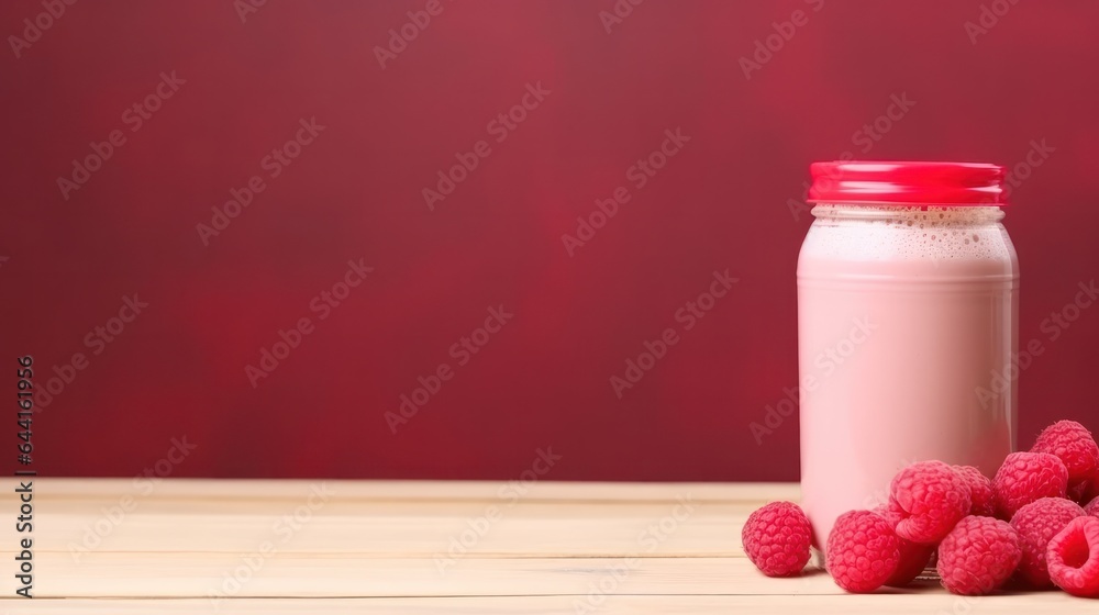 Raspberry protein shake.