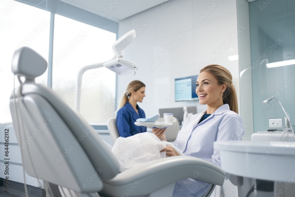 Women dentists working in an office