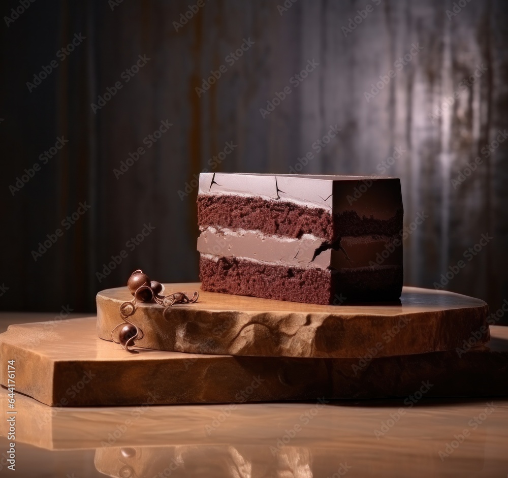 A plate with a piece of chocolate cake