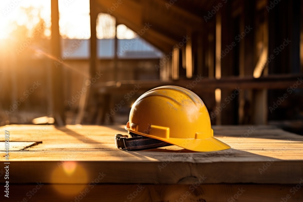 Construction safety image of construction safety hat hanging