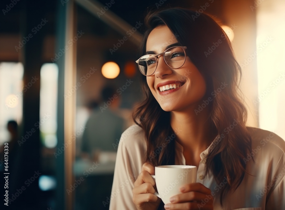 Beautiful woman with cup of coffee