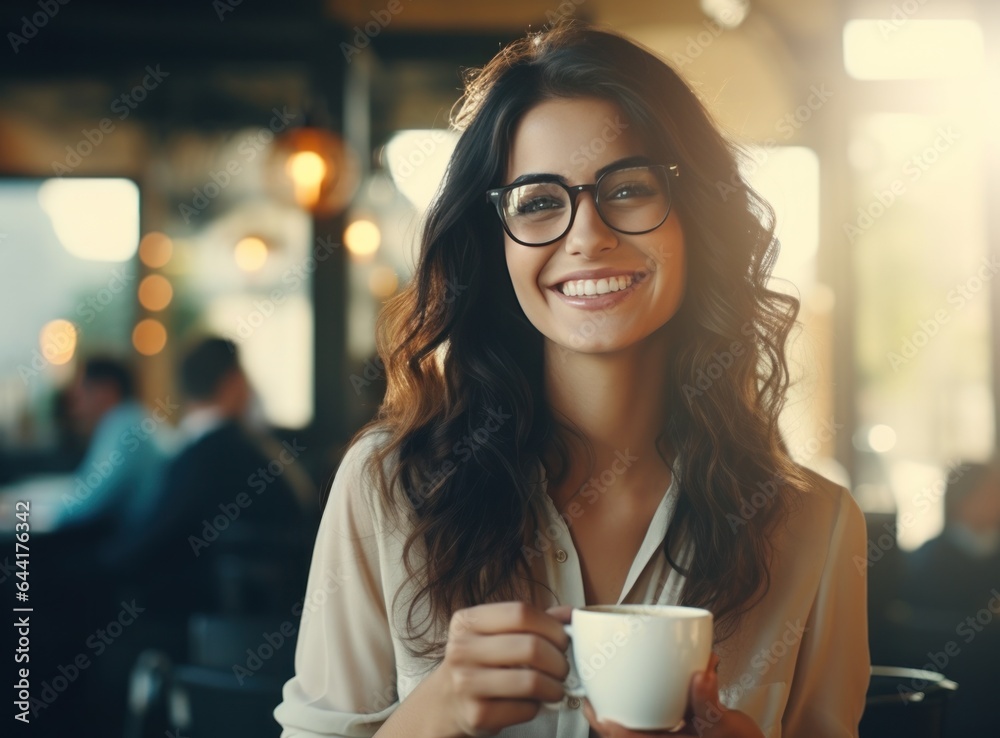 Beautiful woman with cup of coffee