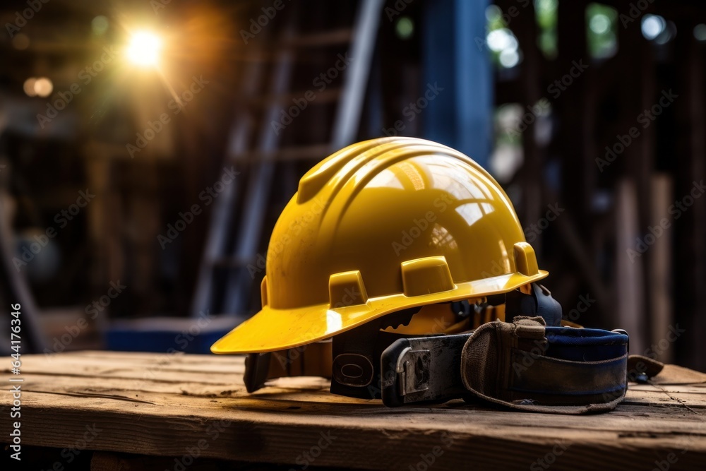 Construction safety image of construction safety hat hanging