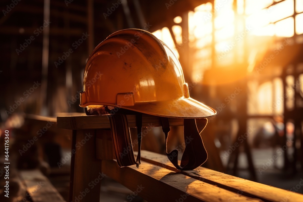 Construction safety image of construction safety hat hanging