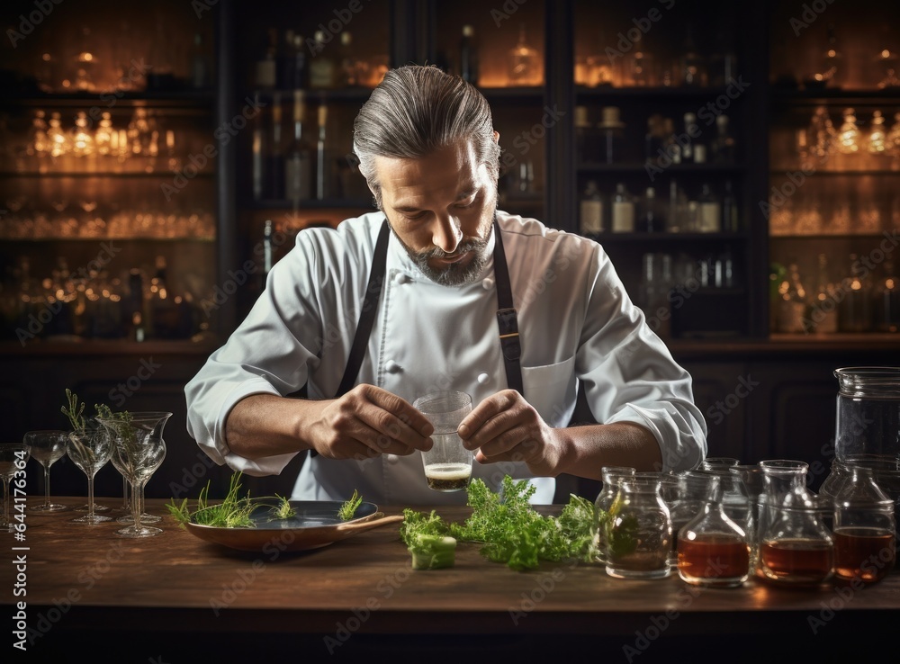 Chef preparing food for restaurant