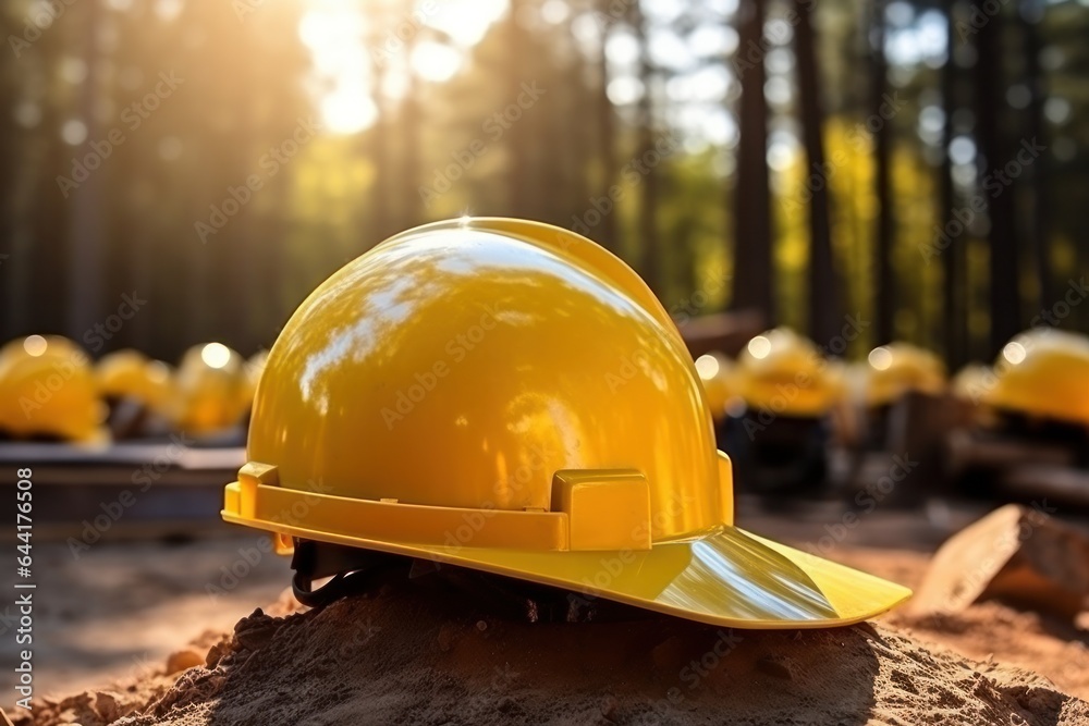 Construction safety image of construction safety hat hanging