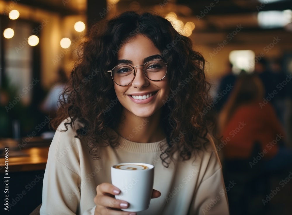 Beautiful woman with cup of coffee