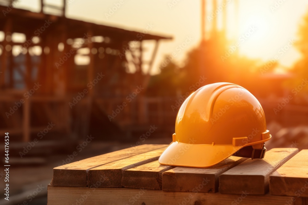 Construction safety image of construction safety hat hanging