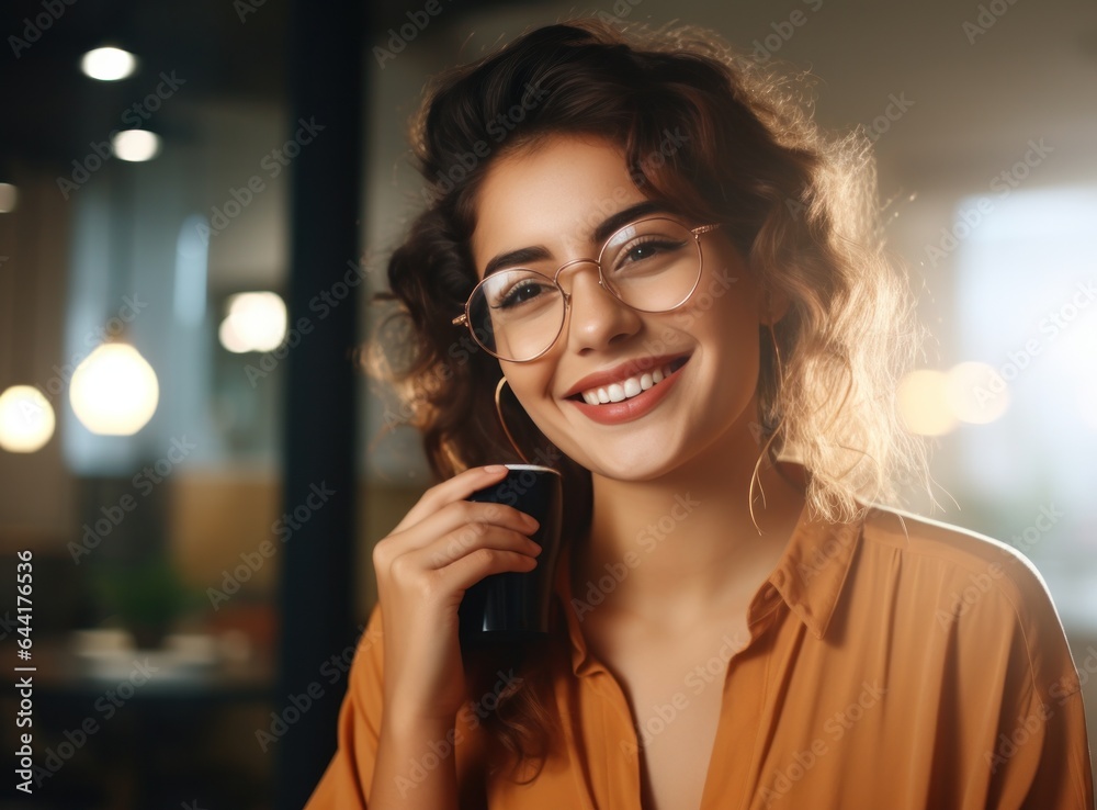 Beautiful woman with cup of coffee