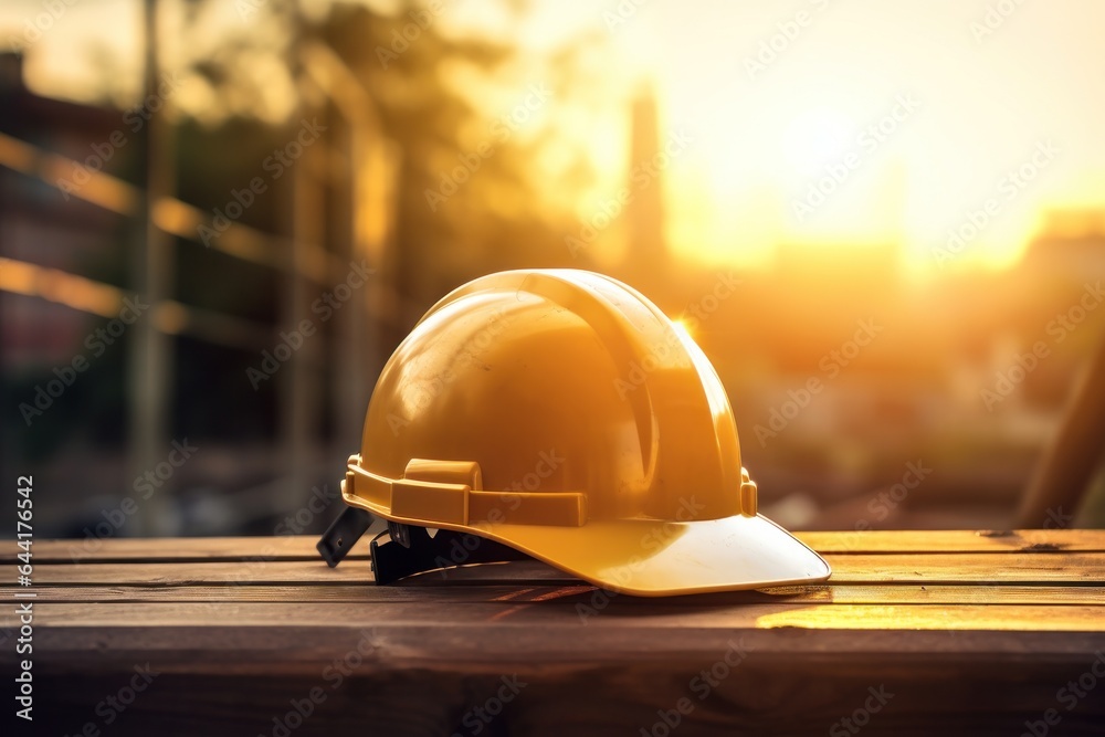 Construction safety image of construction safety hat hanging