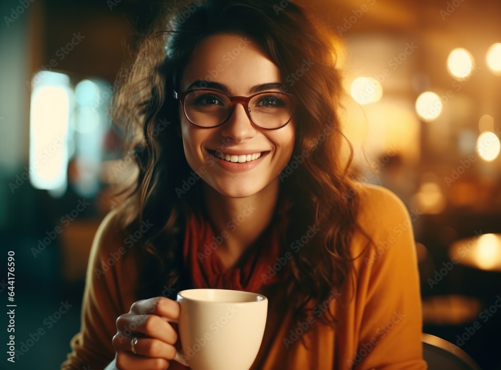 Beautiful woman with cup of coffee