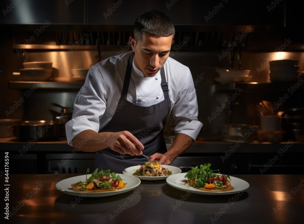 Chef preparing food for restaurant