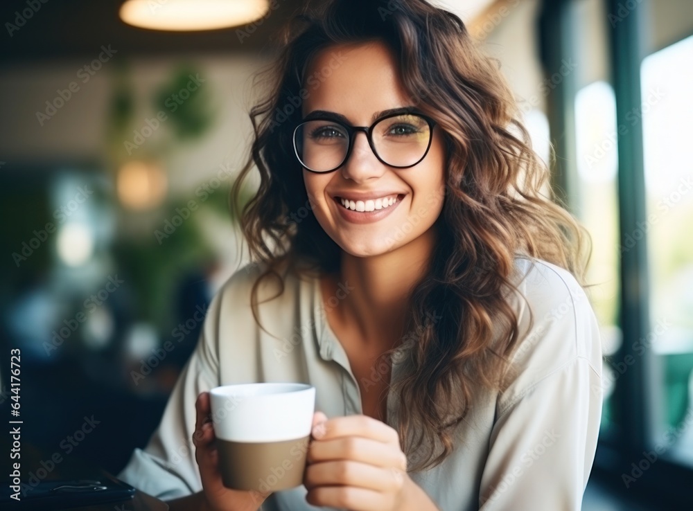 Beautiful woman with cup of coffee