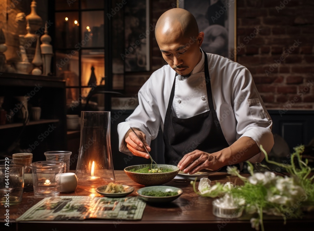 Chef preparing food for restaurant