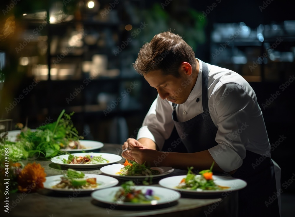 Chef preparing food for restaurant