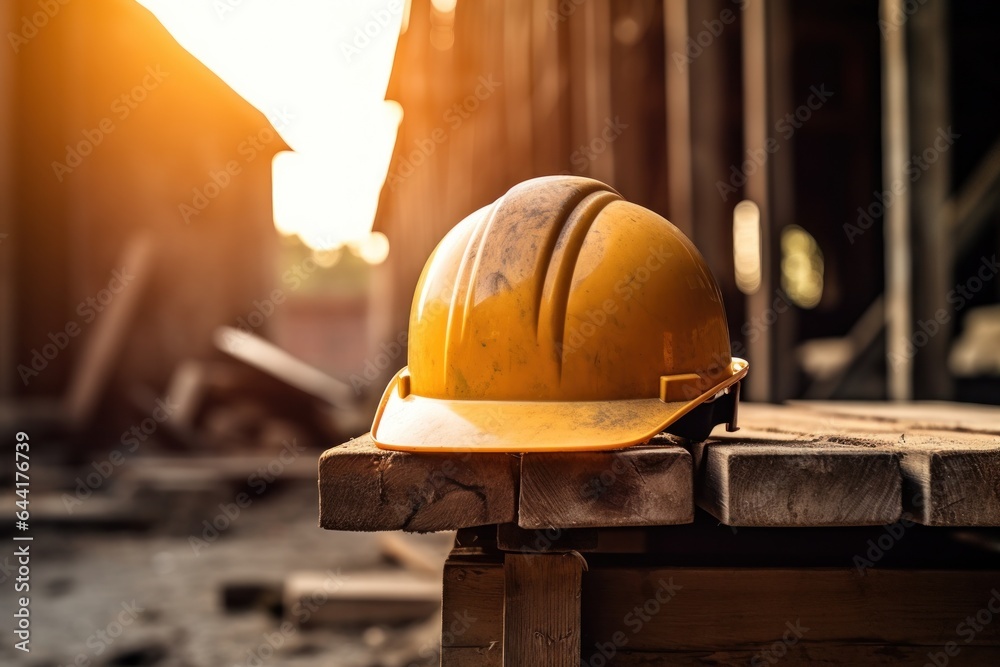 Construction safety image of construction safety hat hanging