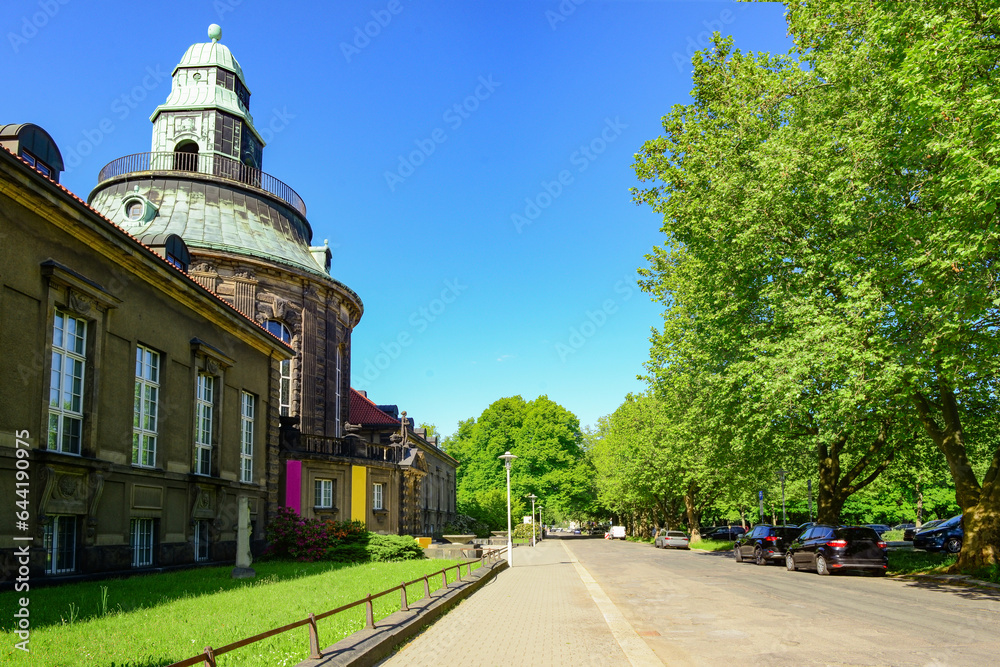 View of beautiful old building and road